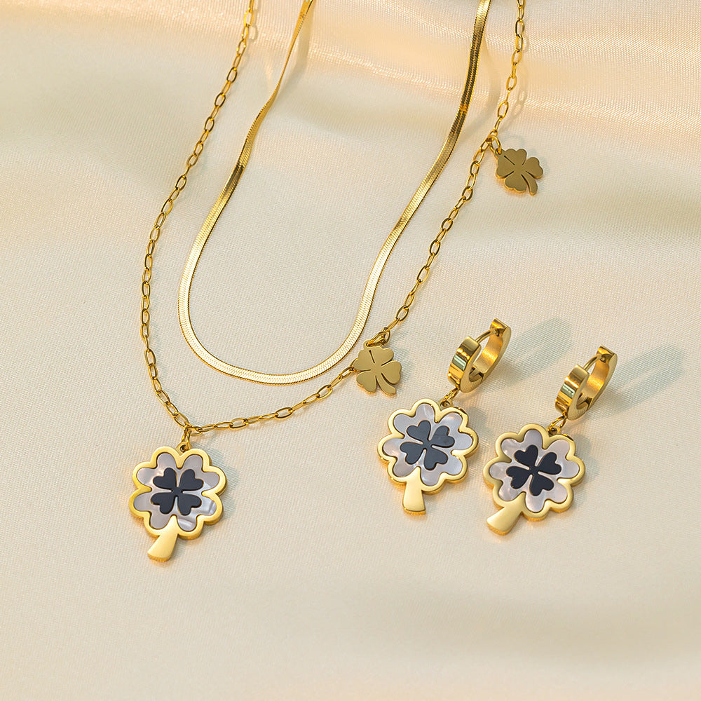 Stainless Steel Necklace Earrings Women's Jewelry Suit d4ea93fd f2ab 46e2 9f40 74f9bb2cde7c