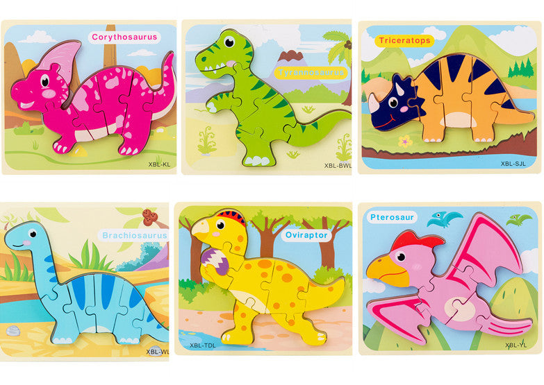 Baby Wooden Cartoon Dinosaur 3D Puzzle Jigsaw for Kids Montessori Early Learning Educational Puzzle Toys d4ee1861 e7ee 45bd a