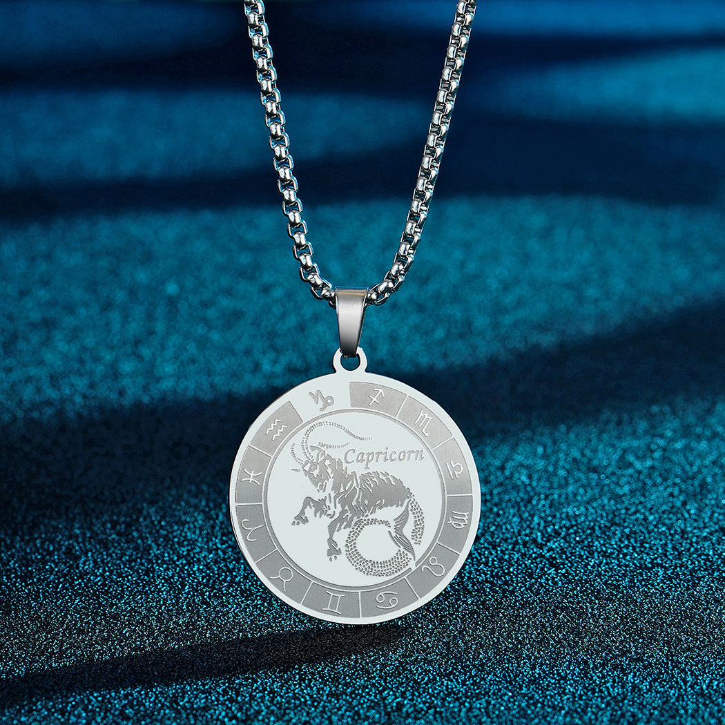 Stainless Steel Constellation Pendant Necklace Gold Medal Necklace d50fb5c3 d782 42da a213 1edceae3dcd8