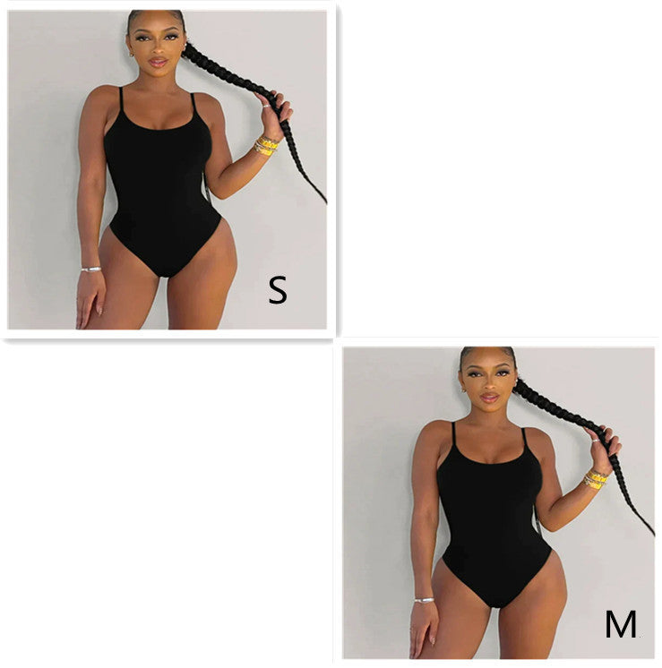 Sling Backless Tether Plus Size Solid Color Triangle One-piece Swimsuit d52be573 efbb 4b7e a9c7 3627b3890ece