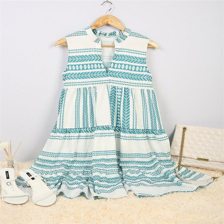 Women's New Printing Sleeveless Printed Dress In Stock d54e4f96 6a0f 46ea adf0 299a7eecb217