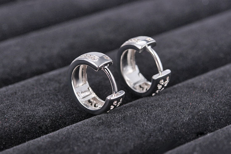 Korean Style New Diamond Studded Glossy U Shaped Fashion Ear Buckle Ins Cold Style Simple All Match Sweet Small Ear Ring Ear