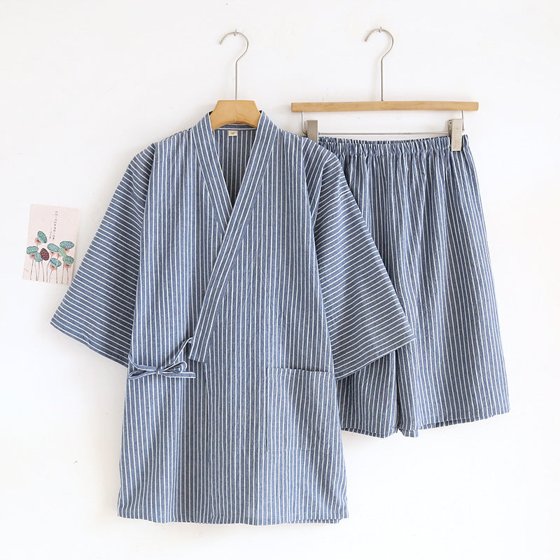 Washed Cotton Thin Striped Pajamas d59b5215 6fad 4c82 90f1 61d470695fbe