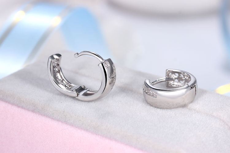 Korean Style New Diamond Studded Glossy U Shaped Fashion Ear Buckle Ins Cold Style Simple All Match Sweet Small Ear Ring Ear
