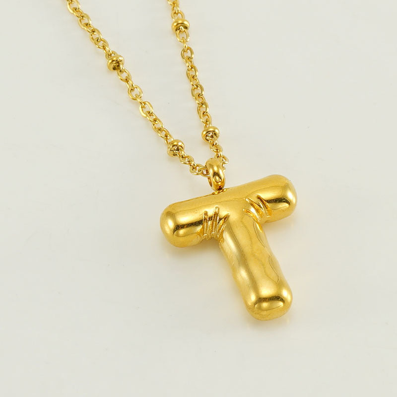Women's Fashion Bubble Letter Pendant Letter Necklace d6e4505e 142b 4c73 9648 48bde27fcbf9