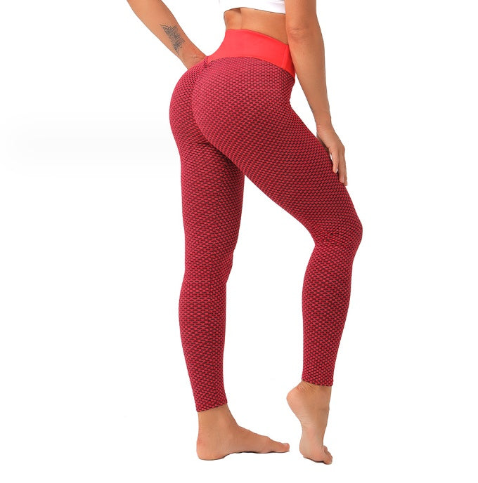 Birds-eye Honeycomb Lattice Bottoming Sweatpants Fitness Peach Hip Trousers d6fc902a 6914 48f9 ac81 66a557f982b3
