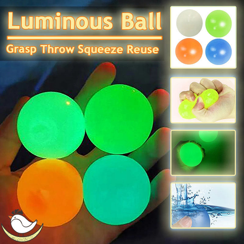 Luminous Sticky Ball Toys Sticky Wall Home Party Games Glow In The Dark Novelty Toys Decompression Squeeze Toy d712c1ec 54bc