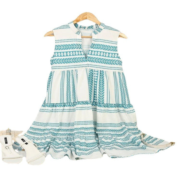 Women's New Printing Sleeveless Printed Dress In Stock d720ad27 26a7 4b5e 9a56 f4f45f7df364