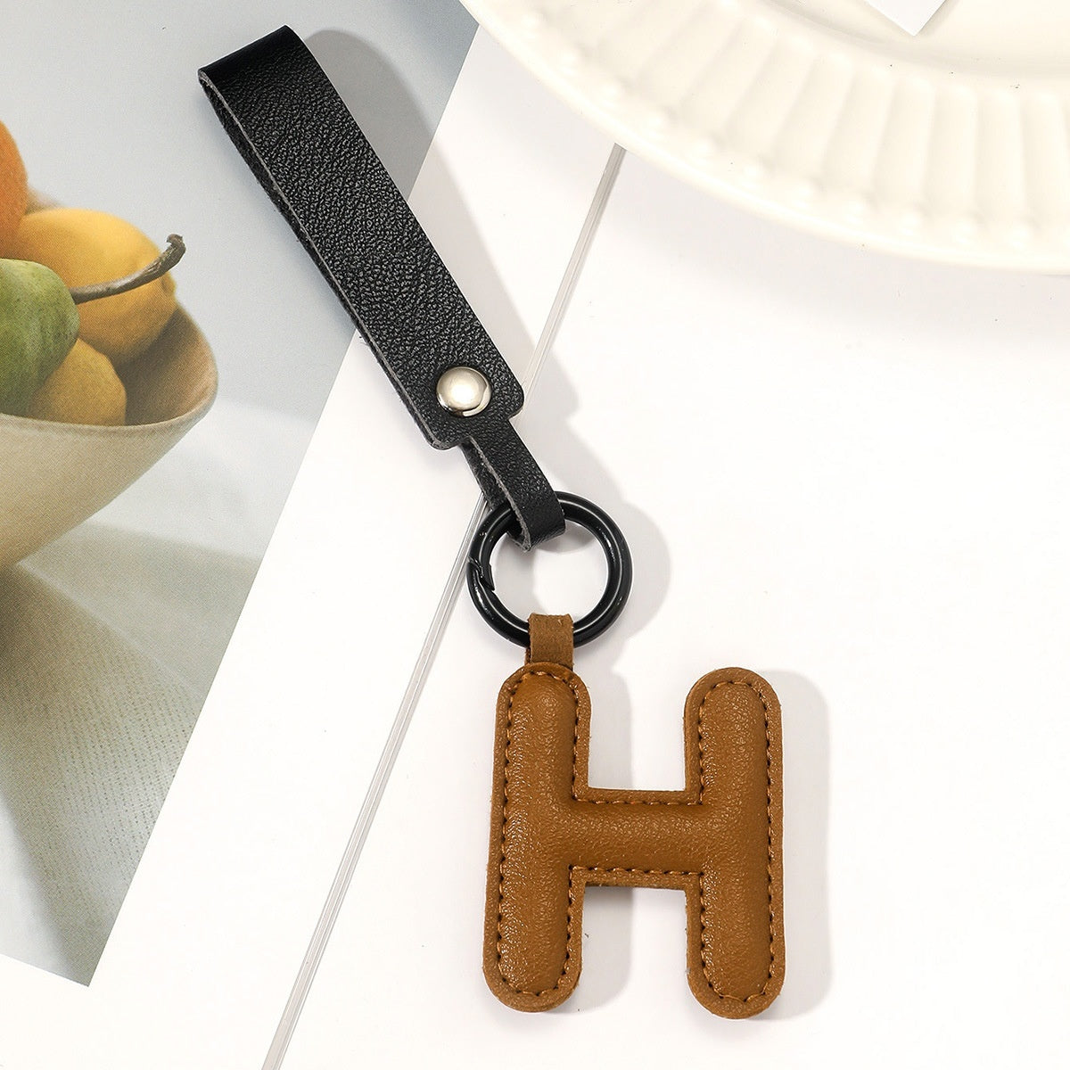 Fashion All-Match 26 Full Letter Leather Key Chain Pendant d74f8bfa 6f6a 4317 af26 34e99509ce1e