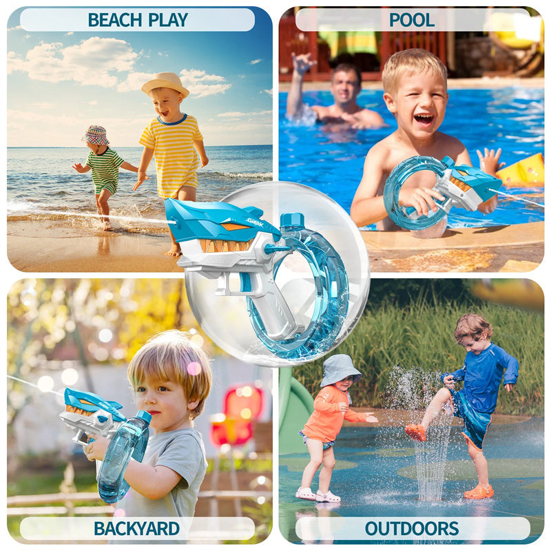 New Shark Electric Water Gun Toys Fully Automatic Continuous Fire Water Gun Large Capacity Beach Summer Children's Water Play