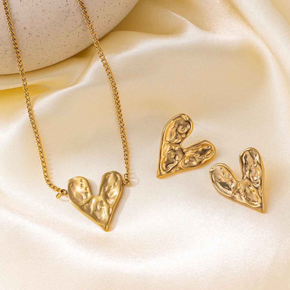 Stainless Steel Necklace Earrings Women's Jewelry Suit d7cae6b2 da45 478f b960 ab1fcfc8fee9