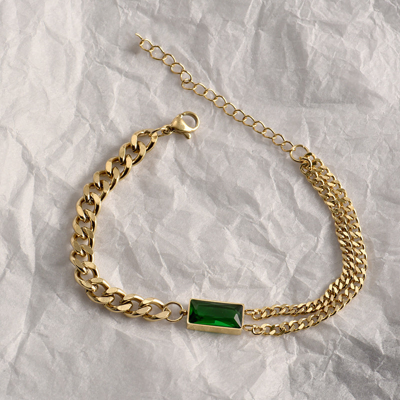 Women's Niche Design Emerald Temperament Bracelet d840548d be11 4fb8 b6d7 59c08f7e495f