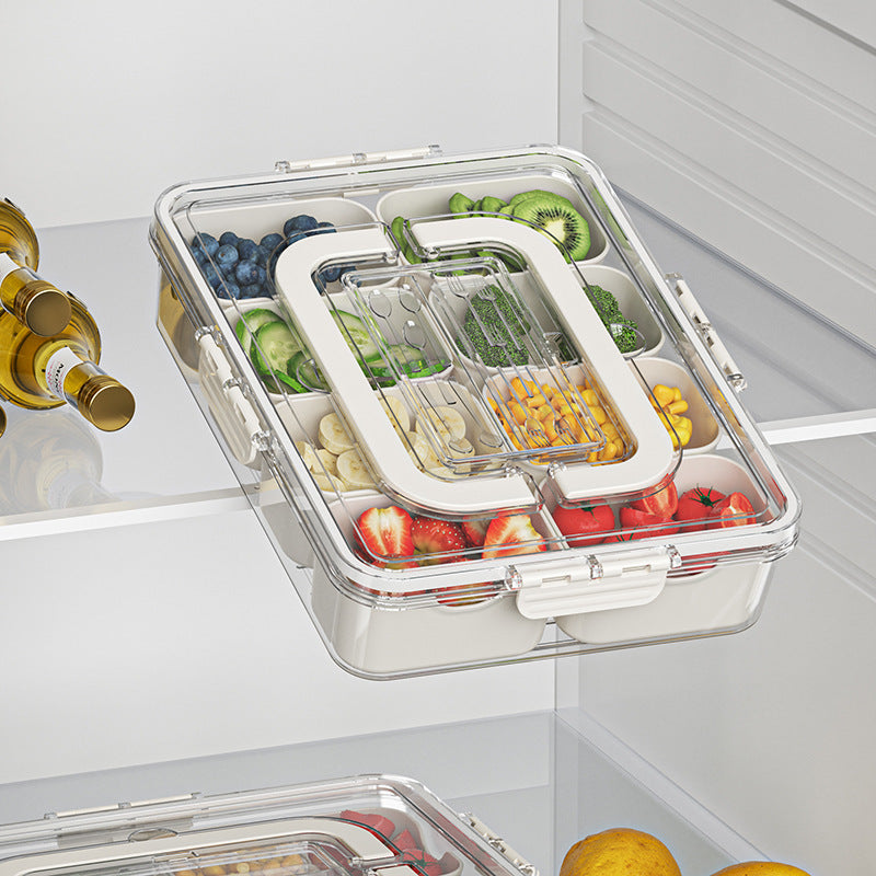 8 Grids Divided Serving Tray Fruits Snack Box Organizer Food Storage Container Seasoning Separator Box Refrigerator Organizer - HD Wireless Product #4