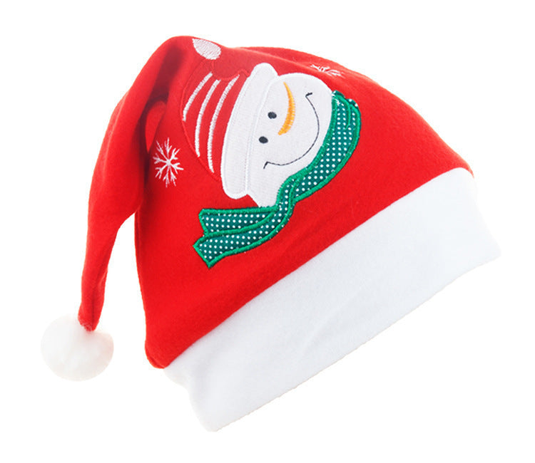 Cartoon Christmas Hat With Elk Santa Claus Embroidery Design Holiday Party Decoration Fuzzy Hat d8cca176 cde7 41df 9d0d 53727