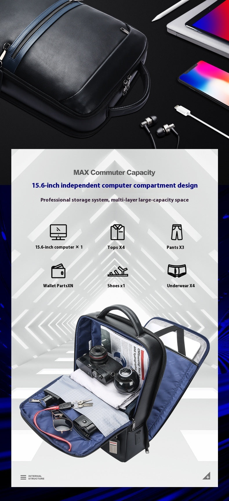 Leather Computer Business Backpack Large Capacity Multifunctional d9092065 a417 4415 bdba efc8e09c994c