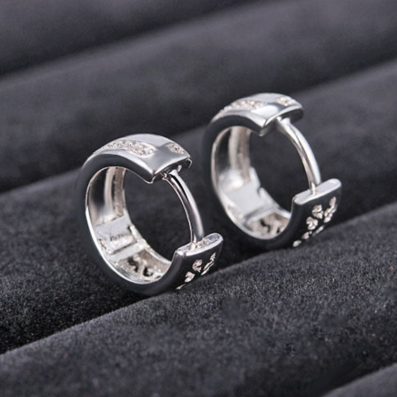 Korean Style New Diamond Studded Glossy U Shaped Fashion Ear Buckle Ins Cold Style Simple All Match Sweet Small Ear Ring Ear