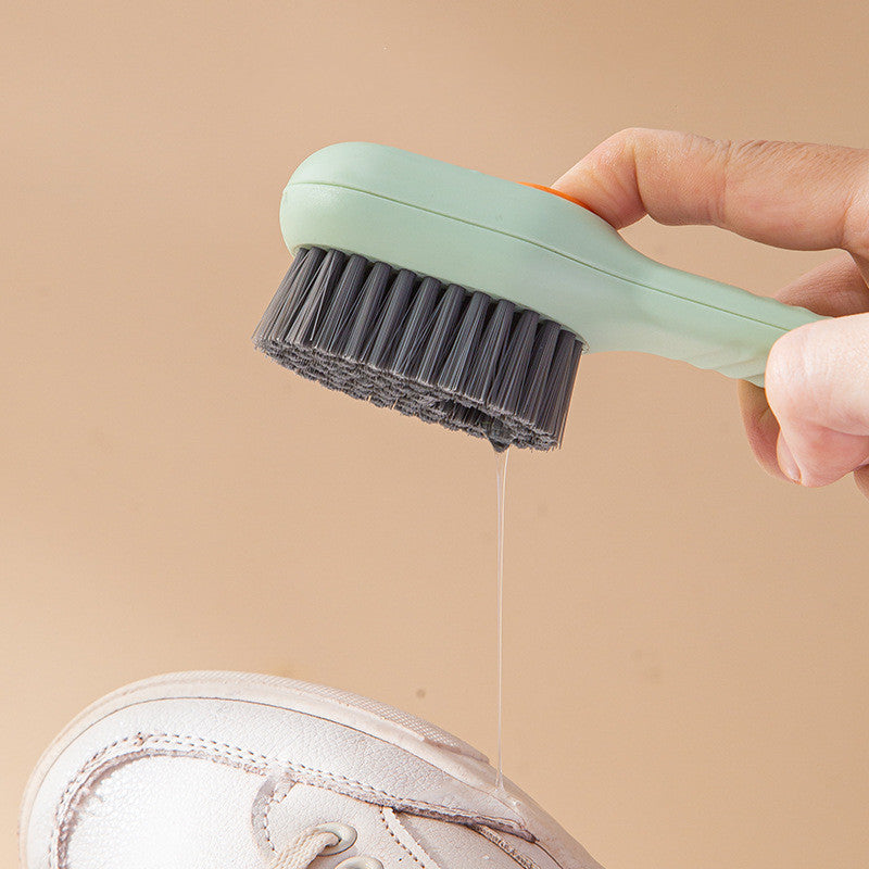 Multifunctional Soft-bristled Shoe Brush Long Handle Brush Automatic Liquid Adding Shoe Clothing Board Brush Cleaning Tool d9