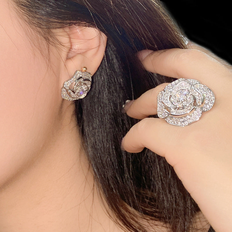 Camellia Full Zirconium Ring Micro Setting Stud Necklace daa1379d fd58 4a33 a3b3 e1c9cb9e863c