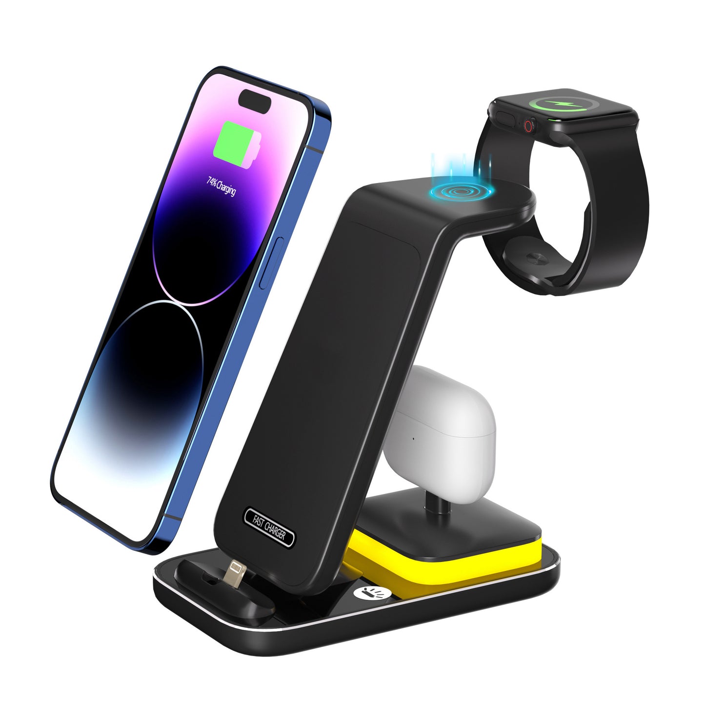 15W Fast Charge Vertical Wireless Charger Mobile Phone Watch Headset - 图片 4