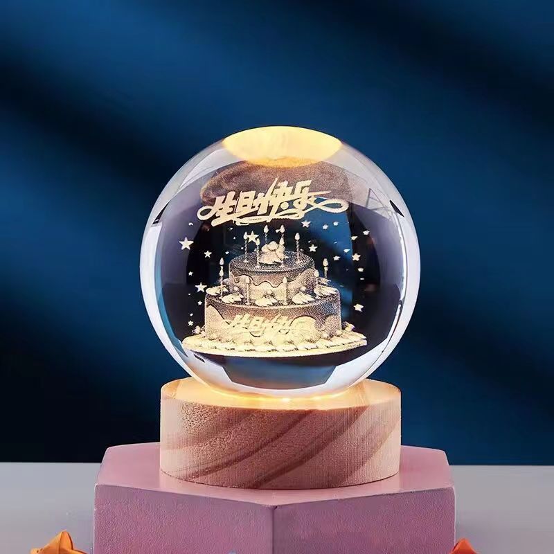 Crystal Ball 3D Inner Carved Solar System Glowing Night Lights Warm Bedside Light Festival And Kid Gift Night Lamp db90812d 3