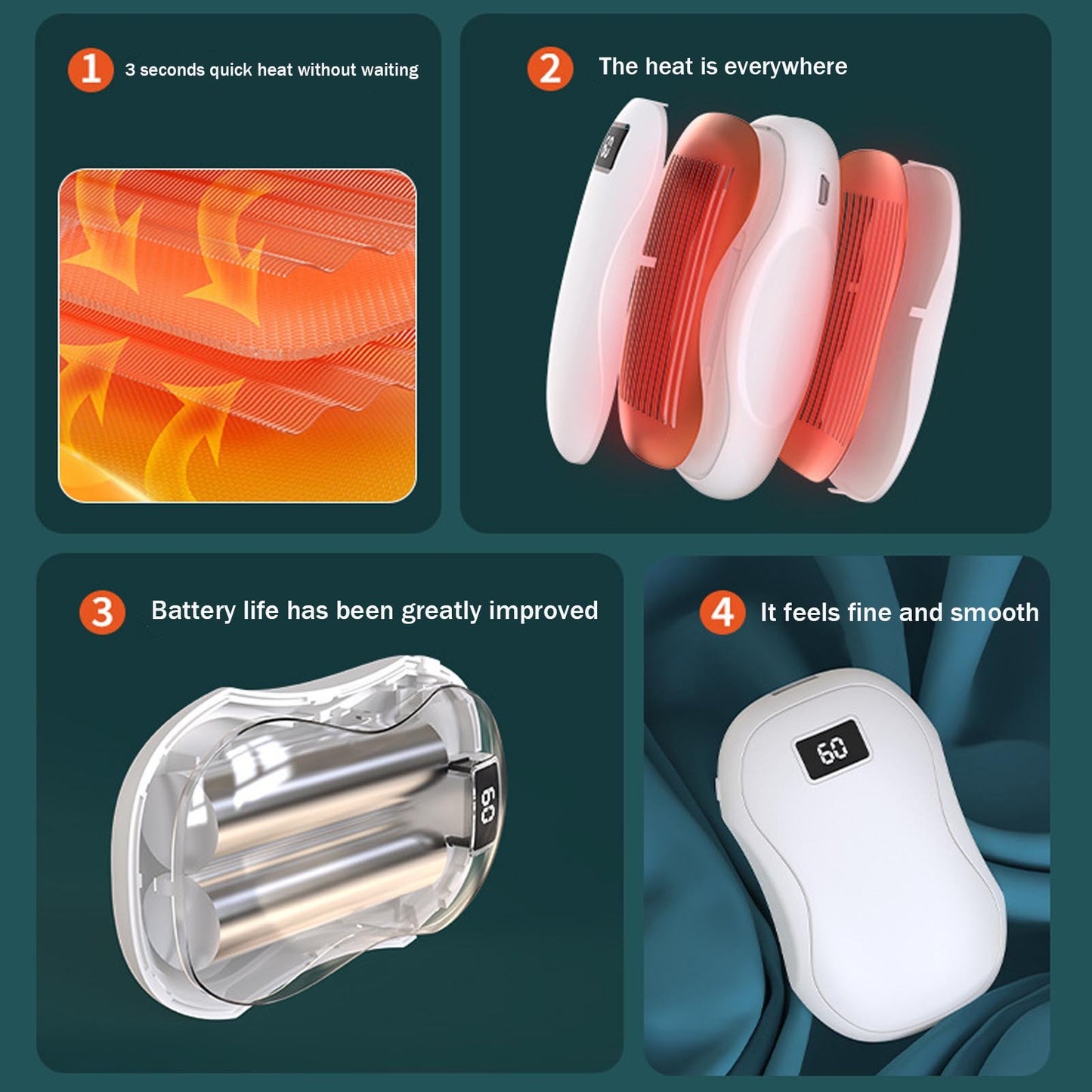 Electric Hand Warmer Reusable Warmer Hand Digital Display USB Rechargeable Power Bank For Winter Camping Hunting Outdoor - 图片 3