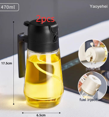 470ML Olive Oil Sprayer Dispenser For Cooking BBQ 2 In 1 Glass Oil Vinegar Soy Sauce Spray Kitchen Oil Bottle For Air Fryer - HD Wireless Product #12