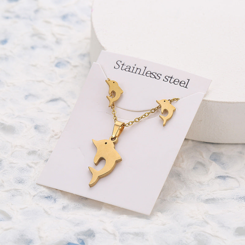 Butterfly Studs Necklace Suit Stainless Steel Geometry ddcf1b97 3ab8 47cc ba65 4ff57ec1d140