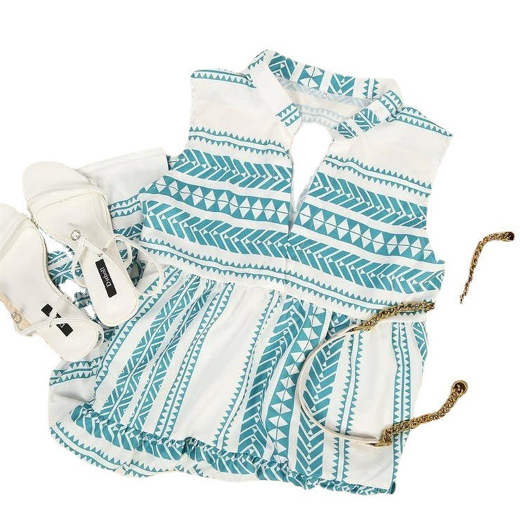 Women's New Printing Sleeveless Printed Dress In Stock de297b35 db02 47ab 8816 5108f1542c7d
