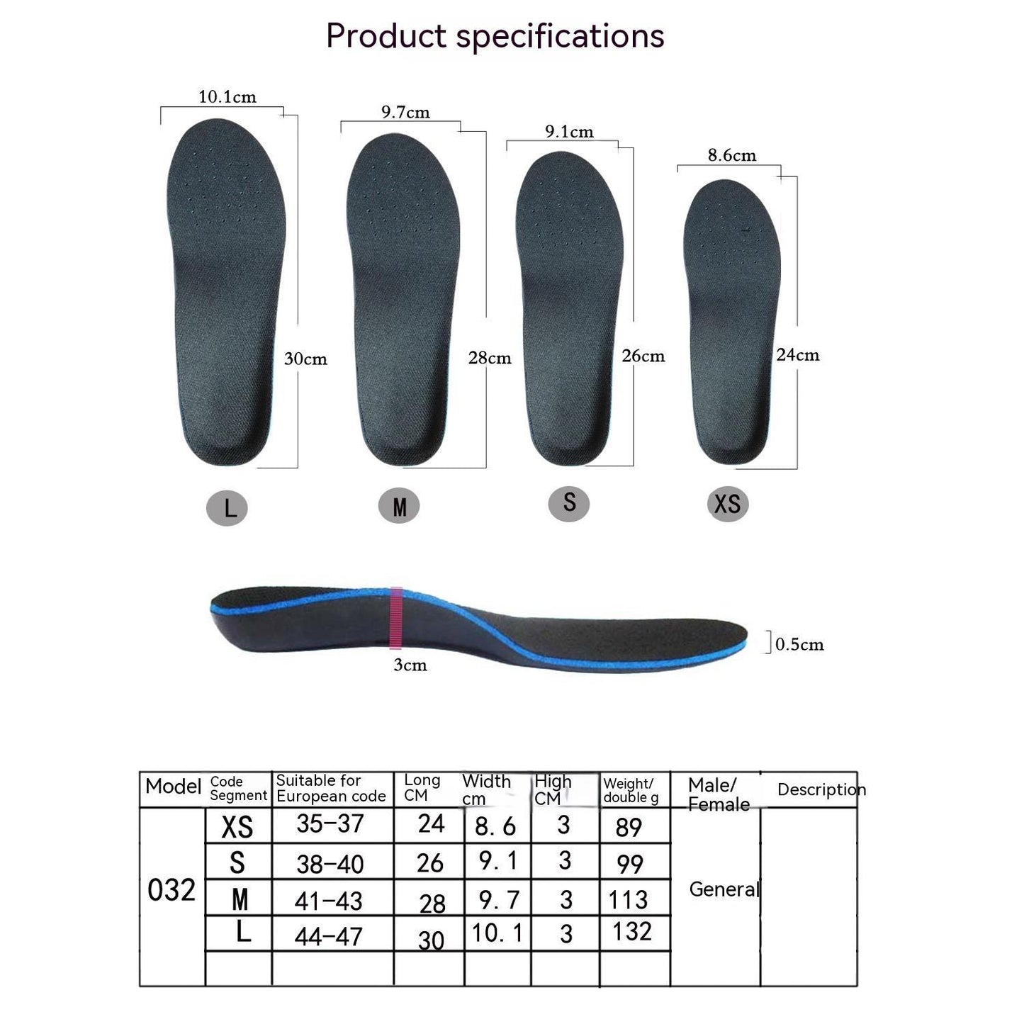 Black EVA Flat Foot Correction Insole de571c61 a951 413a b9b9 3de2e7f311a3 trans