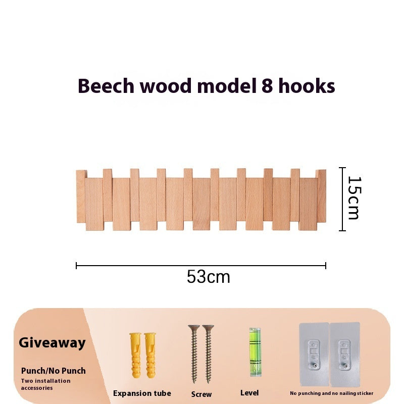 Clothes Hook Wall-mounted Entrance Hallway Hanger Punch-free Solid Wood Creative Keys Clothes dee6cd90 5c41 4cb5 b6a8 d62bae5