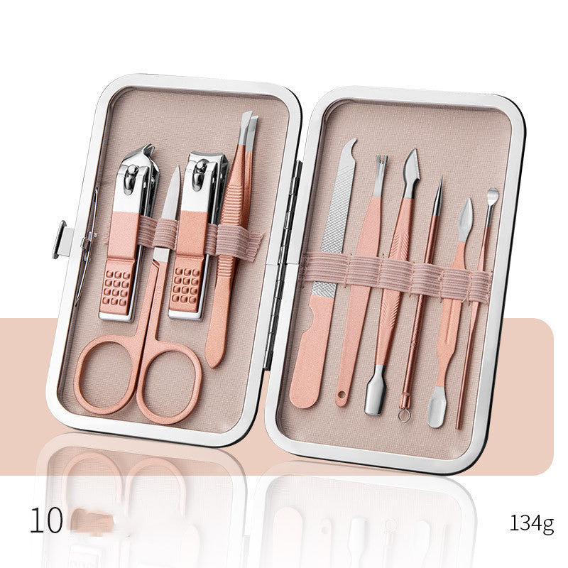Professional Scissors Nail Clippers Set Ear Spoon Dead Skin Pliers Nail Cutting Pliers Pedicure Knife Nail Groove Trimmers df