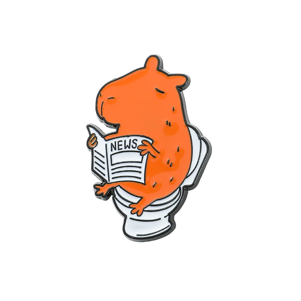 Little Mouse Toilet Reading Newspaper Shape Pin Brooch dfa846e7 317e 4c8d 982b caffdc0e8f26