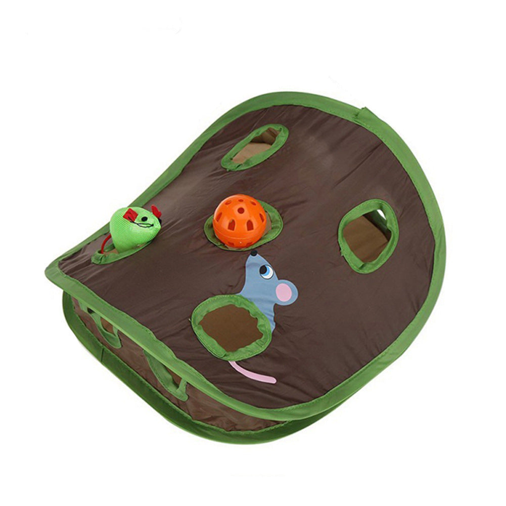 Cute Pet Cat Interactive Hide Seek Game 9 Holes Tunnel Mouse Hunt Intelligence Toy Pet Hidden Hole Kitten Foldable Toys dfb87