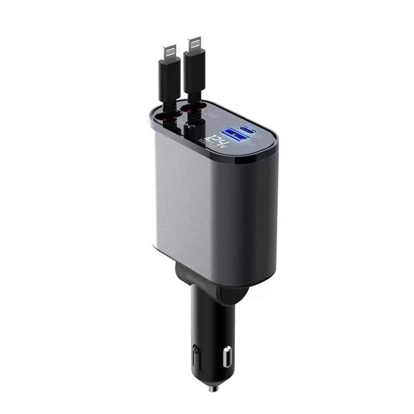 Metal Car Charger 100W Super Fast Charging Car Cigarette Lighter USB And TYPE-C Adapter e116dff2 0216 44bc ae97 13143a7ad4c2