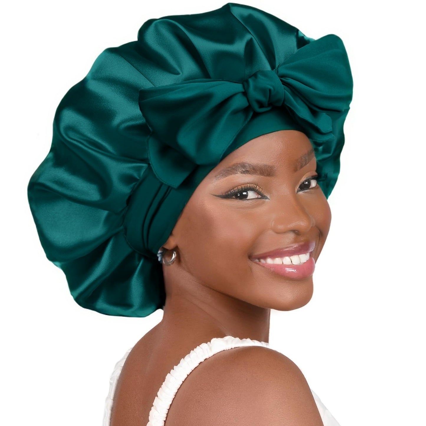 Double-layer Ribbon Round Cap Bow Hair Care Wide-brimmed Hat e1459954 03ba 46a0 8334 0e343572ec45