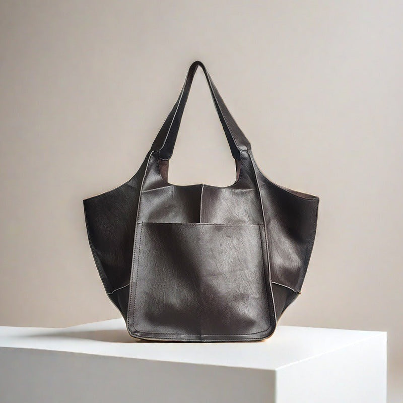 Women's Fashionable Simple Soft Leather Large Capacity Handbag