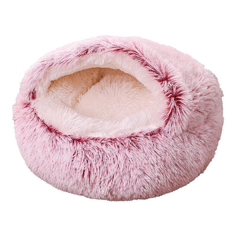 Deep Sleep Half-pack Semi-enclosed Dual-use Plush Round Pet Bed e1c85bbf 0318 47b4 8900 1ea75ca532fd