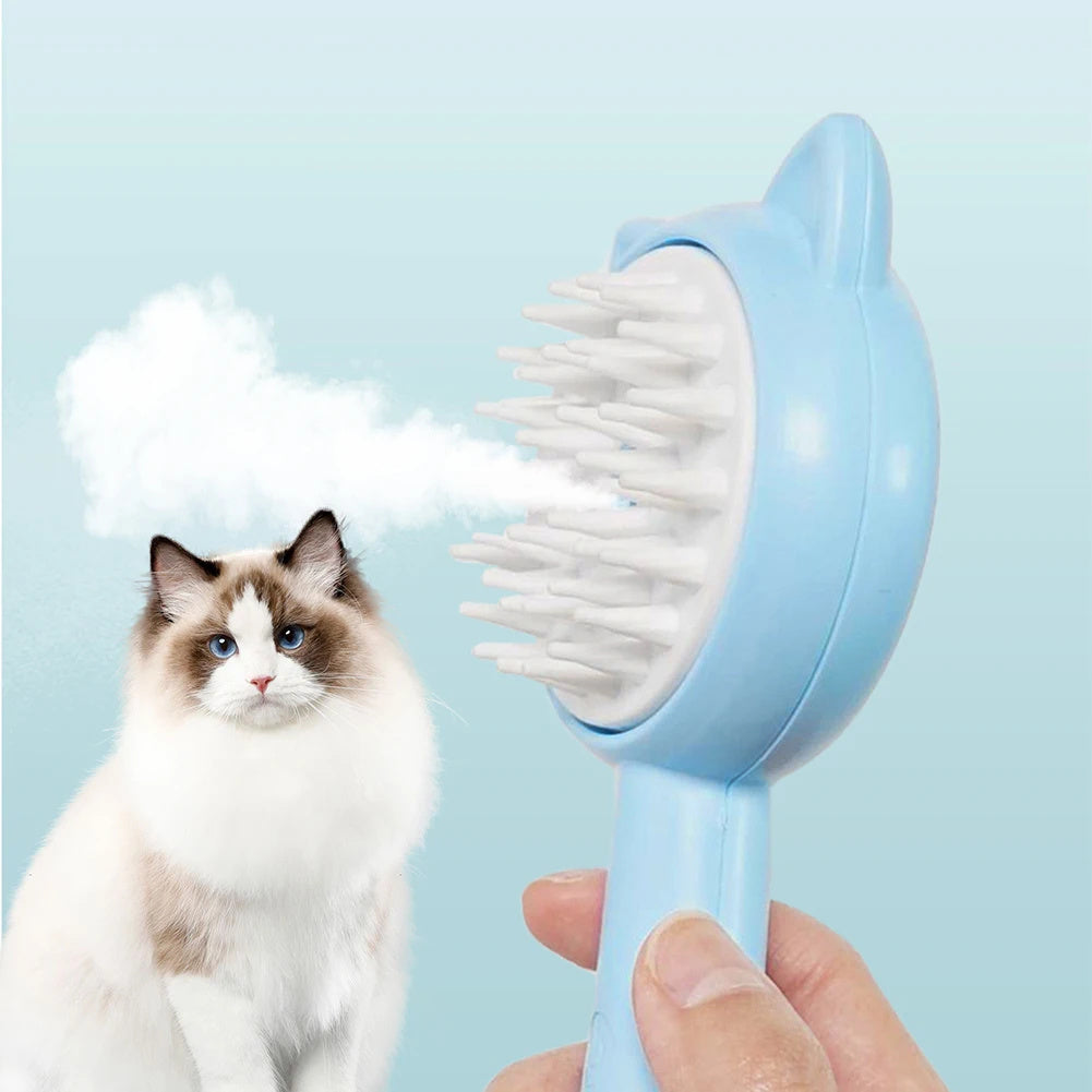 Hair Cleaning Brush With Mist Multifunctional Cat Grooming Brush Rechargeable Self Cleaning Slicker Brush For Pets Dogs & Cat