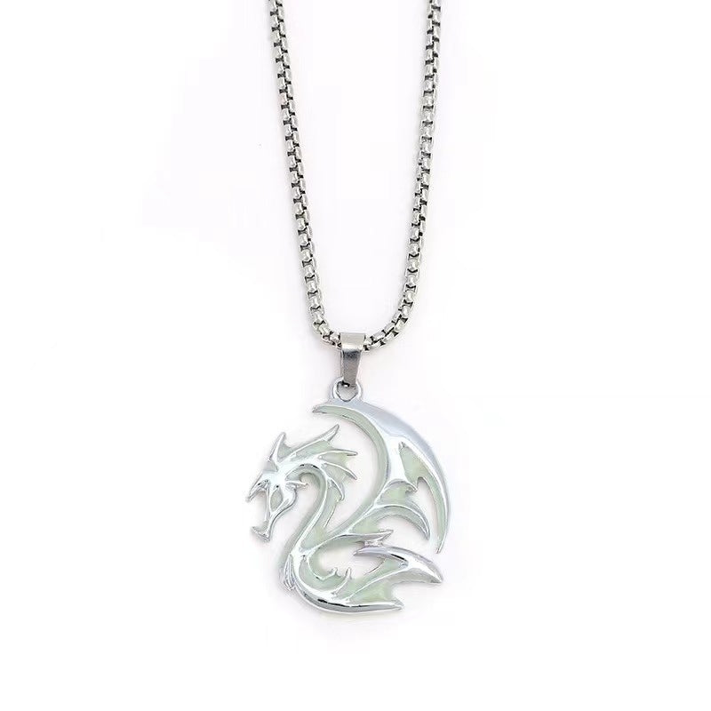 Retro Han Dynasty Dragon Pattern Totem Luminous Necklace Luminous Men's Pendant e3160a90 dfae 4b18 8aba a0c318766bf6
