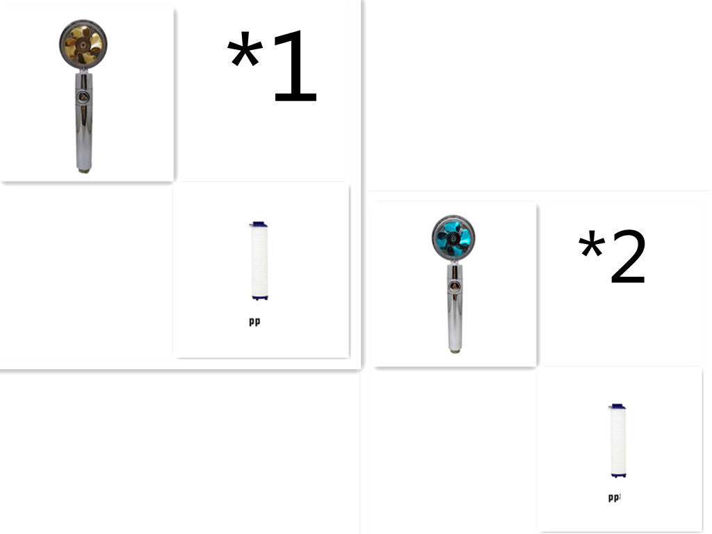 Shower Head Water Saving Flow 360 Degrees Rotating With Small Fan ABS Rain High Pressure Spray Nozzle Bathroom Accessories e3
