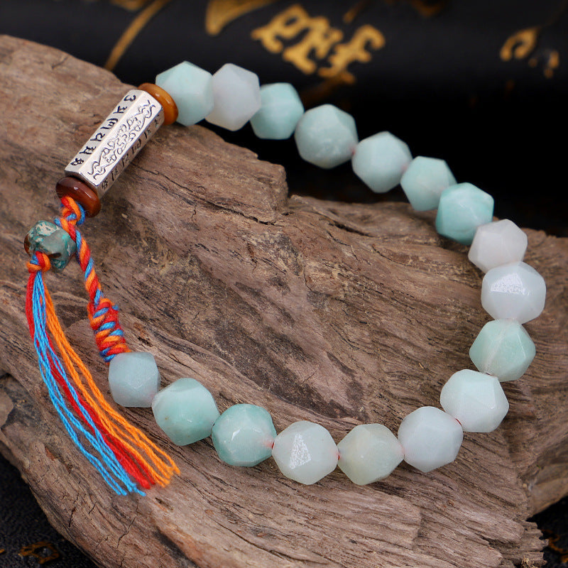 8MM Stone Tibetan Six-character Proverbs Bracelet - HD Wireless Product #5