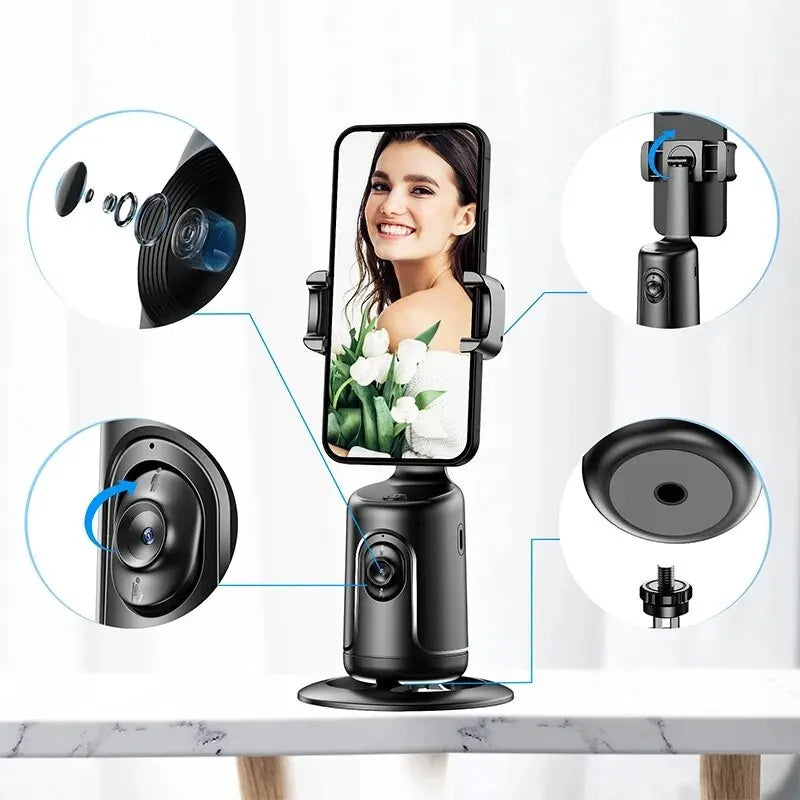 360 Auto Face Tracking Gimbal AI Smart Gimbal Face Tracking Auto Phone Holder For Smartphone Video Vlog Live Stabilizer Tripod - 图片 4