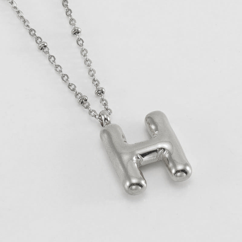 Women's Fashion Bubble Letter Pendant Letter Necklace e51c4e91 f8b6 4dad 9f2f afb8133ce268