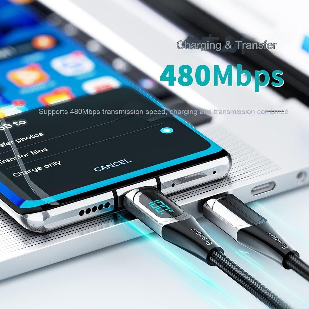 Fast Charge 100W Dual Type-c Super Fast Charge Data Cable - 图片 2