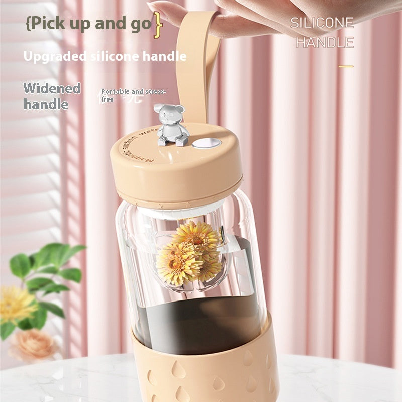 Tea Water Separation Magnetic Glass Water Cup Sealed Without Leakage Glass Tea Water Cup Infuser Tumbler Drinkware Water Bott