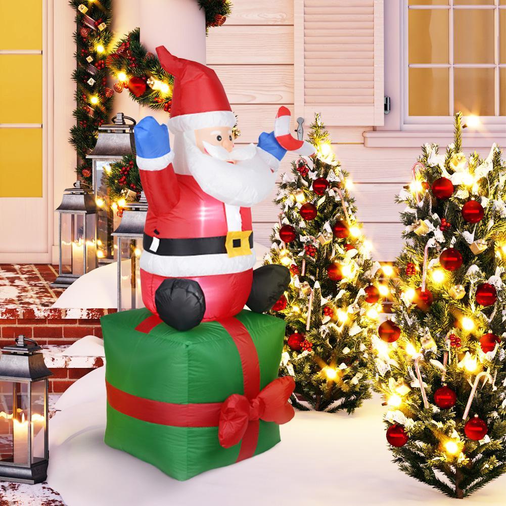 Inflatable Doll Night Light Merry Christmas Outdoor Santa Claus New Year Decoration Garden Soldier Toys Arrangement Props e62