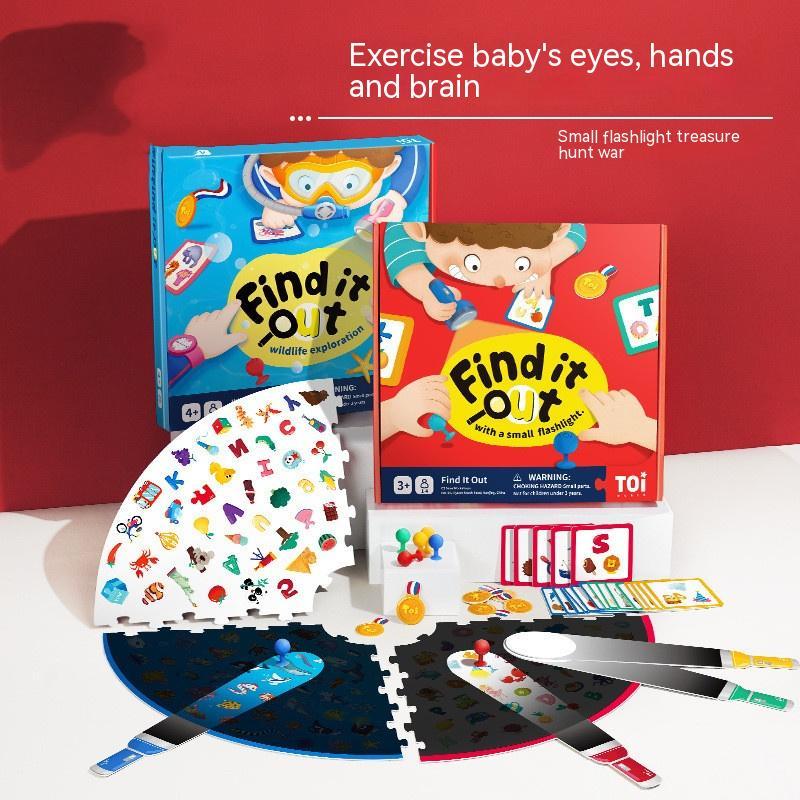 TOI Tuyi Flashlight Look For Table Games For Children Board Game Toys Parent-child Early Education Puzzle Interaction 3-8 Yea