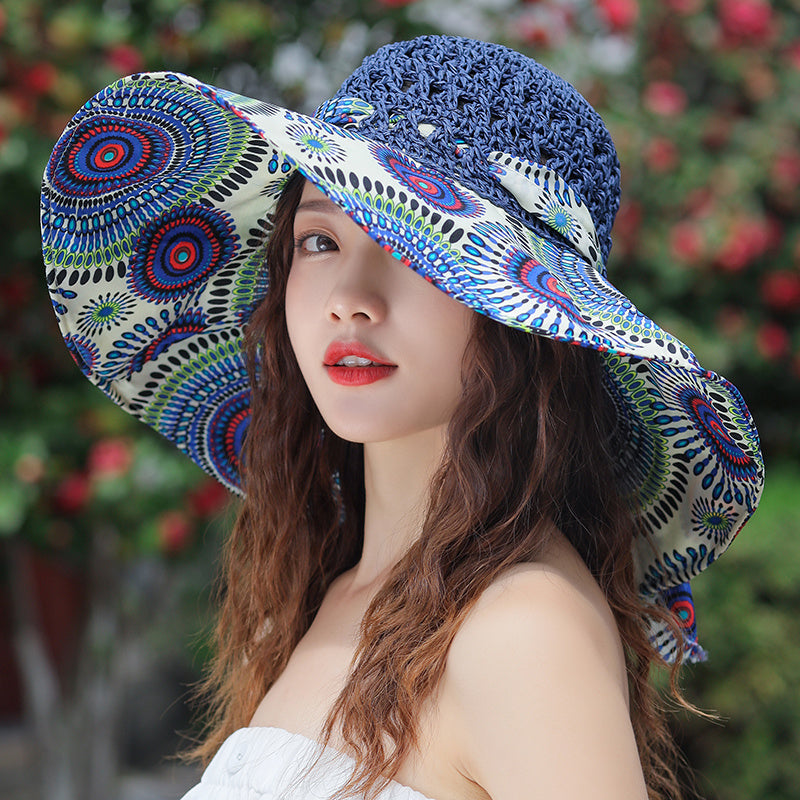 Women's Ethnic Style Outdoor Windproof Edge Sun Protection And Shading e68e7568 734a 4578 97de 83677b77492e