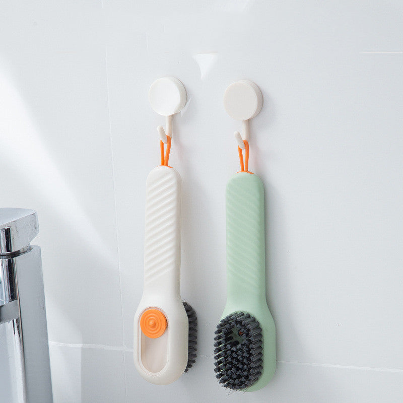 Multifunctional Soft-bristled Shoe Brush Long Handle Brush Automatic Liquid Adding Shoe Clothing Board Brush Cleaning Tool e6
