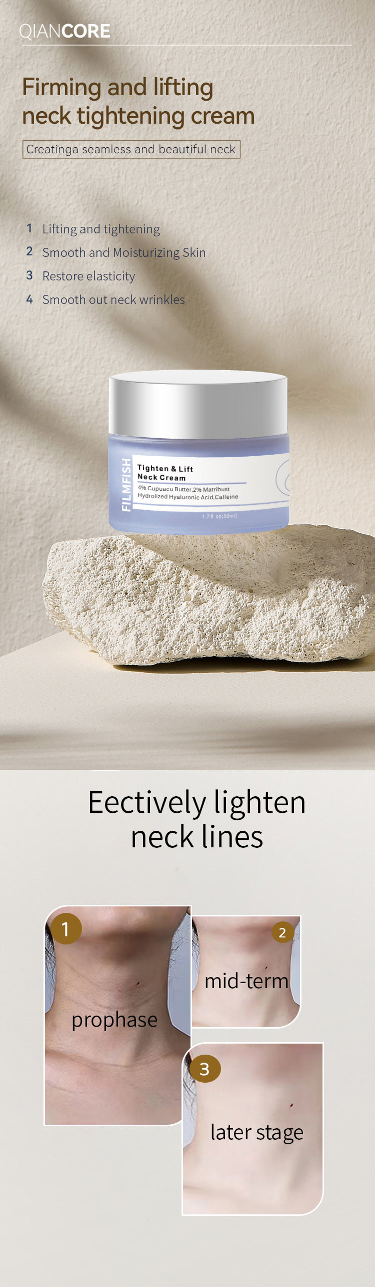 Neck Firming Moisturizing Fade Lines Neck Cream